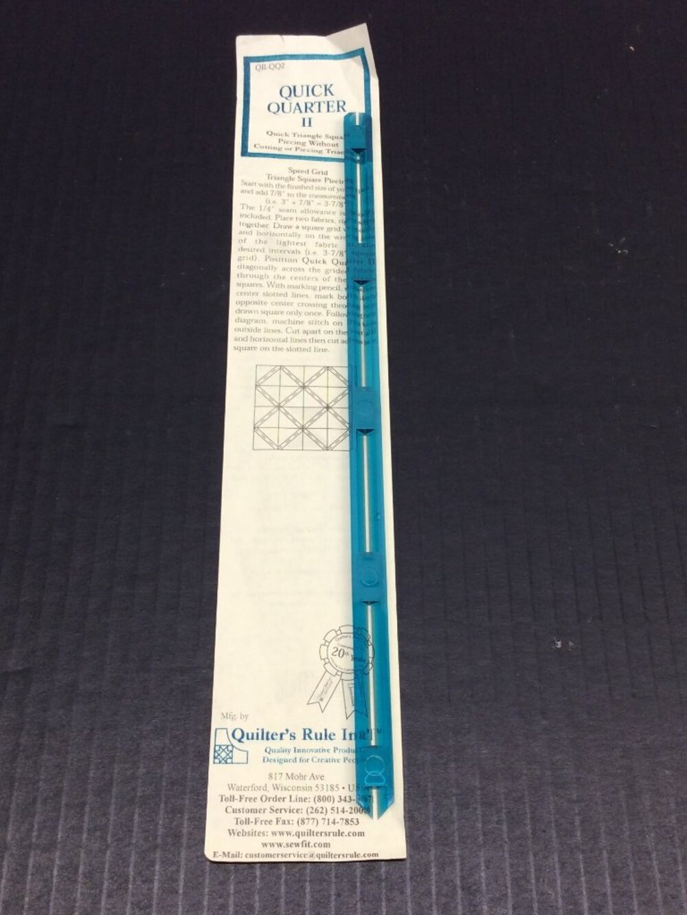 Quick Quarter II Quilters Tool Quick Triangle Square Piecing Speed Grid 12''